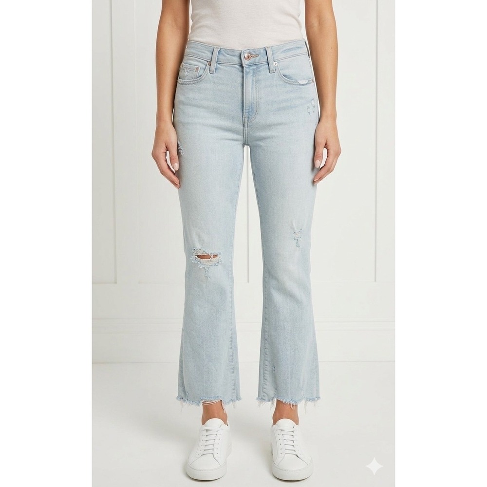 Pistola Lennon Hi Rise Blue Bootcut Distressed Raw Hem Jeans  Women's Size 29x26